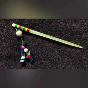 Handmade Hair Pin with Beaded Charms